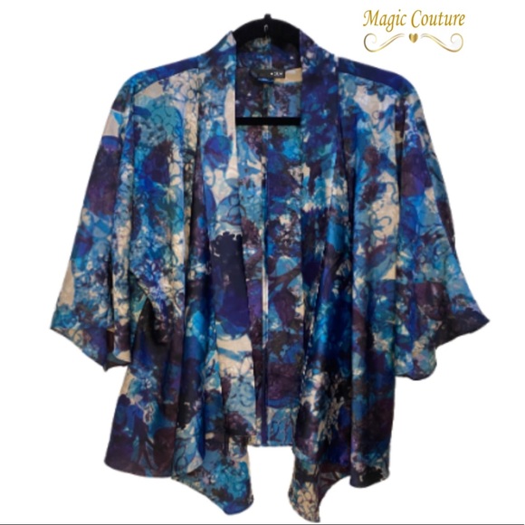 AQUA Bloomingdales Kimono Cardigan💙💜🤍 - Picture 1 of 6